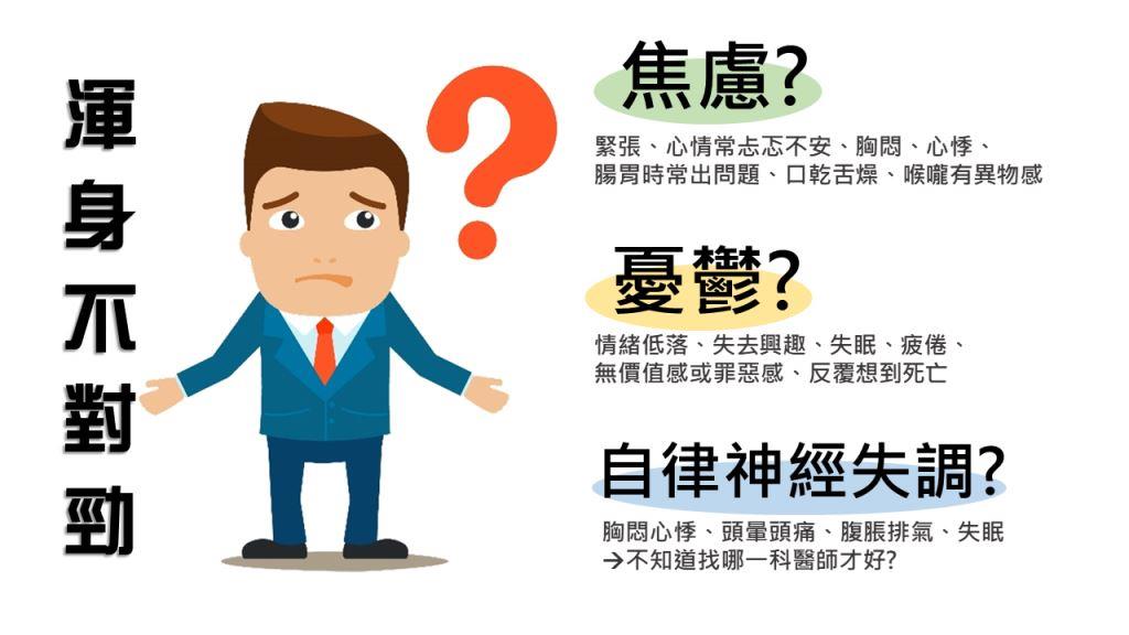 焦慮、憂鬱與自律神經失調